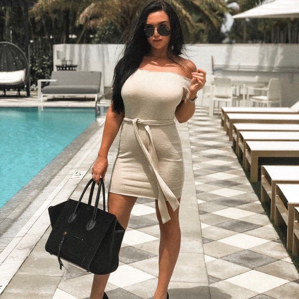 Off the shoulder mini dress